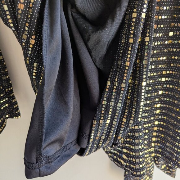 Lulu's Bettie Gold Metallic Long Sleeve Romper - Picture 9 of 12